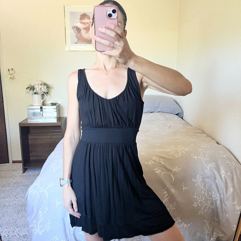 Aqua Sleeveless Tiered Hem Dress | XS